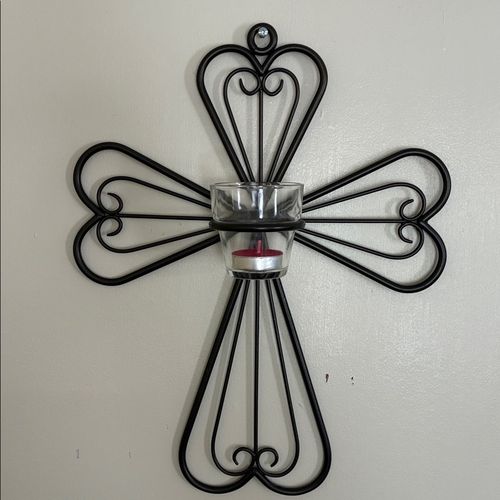 Wrought Iron Votive Cross